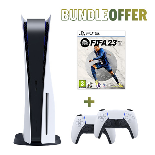 Bundle: Sony PlayStation 5 + 2 Controllers + Fifa 23 (PS5) –